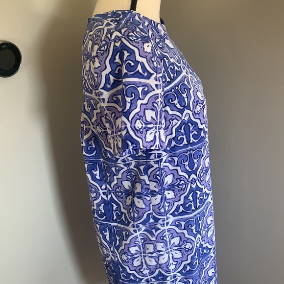 The Limited blue wnd white italian looking dress - Picture 3 of 9